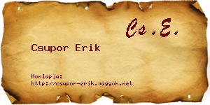 Csupor Erik névjegykártya