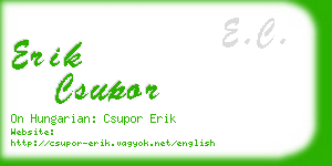 erik csupor business card